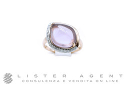 MIMI' anello Dune in oro rosa 18Kt con diamanti ct 0.11 e ametista Misura 12 Ref. A24VDRAMTD. NUOVO!
