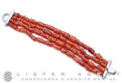 BRACCIALE linea Mediterraneo in corallo naturale e chiusura in argento 925. NUOVO!