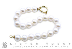 BRACCIALE con perle naturali Fresh water MM 8.00-8.50 e chiusura in oro giallo 18Kt. NUOVO!