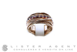 RUBINIA anello Filodellavita 13 fili in oro rosa 9Kt con rubini ct 0.87 Misura 16 Ref. AN113RRB. NUOVO!