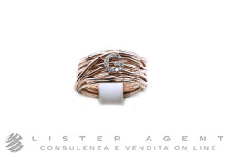 RUBINIA anello Filodellavita 13 fili in oro rosa 9kt e iniziale G con diamanti  Misura 18 Ref. AN290R. NUOVO!