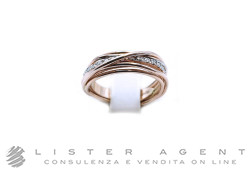 RUBINIA anello Filodellavita 7 fili in oro rosa 9kt con diamanti ct 0.18 Misura 13 Ref. AN7RBT-RB. NUOVO!