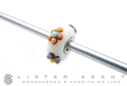 TROLLBEADS beads collezione Thun Bouquet Bianco in argento 925 e vetro bianco Ref. TGBLE-20141. NUOVO!