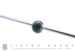 TROLLBEADS beads in argento 925 e pietra naturale verde striata nera sfaccettata. NUOVO!