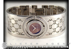 GUCCI The Twirl Watch Mod. 112L in acciaio e diamanti Ref. YA112504. NUOVO! -40%!