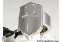 CHRONOTECH anello acciaio con croce Ref. 18300604011. NUOVO!