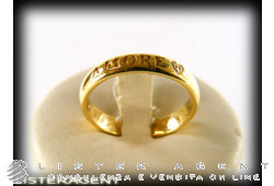 PASQUALE BRUNI anello fedina Amore in oro giallo 18Kt e diamanti Mis 18 Ref. 13444GX. NUOVO!