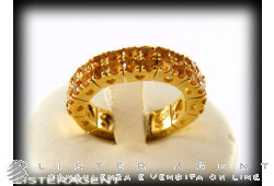 PASQUALE BRUNI anello in oro giallo 18Kt e topazi gialli Mis 15. NUOVO!