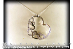PASQUALE BRUNI collana Cuori in oro bianco 18kt e diamanti ct 0,33. NUOVA!
