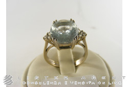 Anello in oro bianco 18kt diamanti e acquamarina