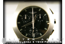 LONGINES EFC crono in acciaio Nero Ref. L3.618.4.52.6. NUOVO!