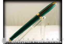 S.T. DUPONT penna roller Fidélio lacca verde e laminata oro Ref. 452276. NUOVA!