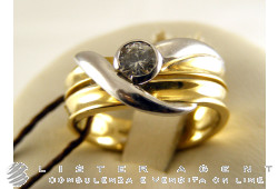 DAMIANI anello in oro giallo e bianco 18kt diamanti 0,23 Mis 9 Ref. ANB0891. NUOVO!