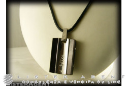 BLISS collana in acciaio e legno diamante ct 0,01 Ref. K13457. NUOVA!