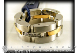 BLISS anello in acciaio bicolore con diamanti ct 0,022 Mis 17 Ref. K11561. NUOVO!