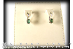 Orecchini in oro bianco 18kt smeraldi e diamanti