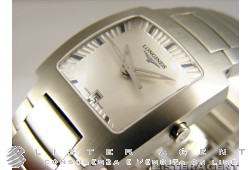 LONGINES solo tempo Carré in acciaio Bianco Ref. L35074726. NUOVO!