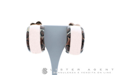 ADOLFO COURRIER orecchini in oro rosa 14Kt e argento 925 e smalto maculato Ref. BOL180RJJ. NUOVI!