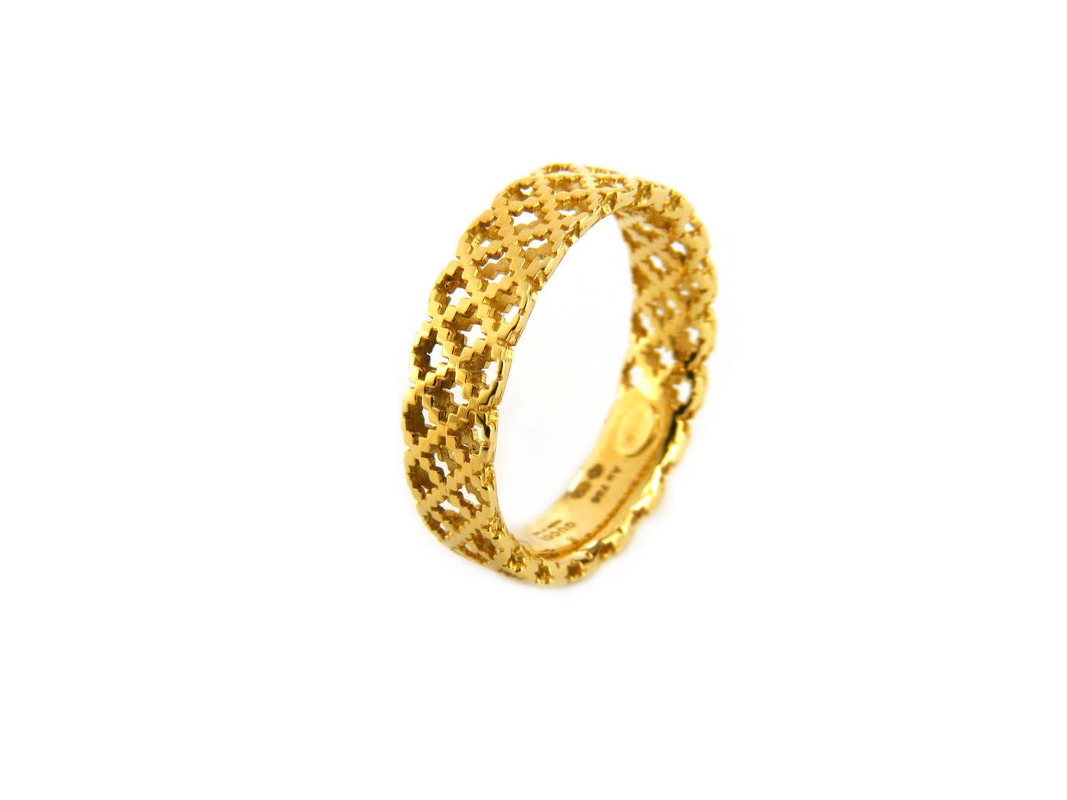 GUCCI anello Diamantissima Piatto Fine in oro giallo 18Kt Mis 13 Ref. YBC341236002013. NUOVO