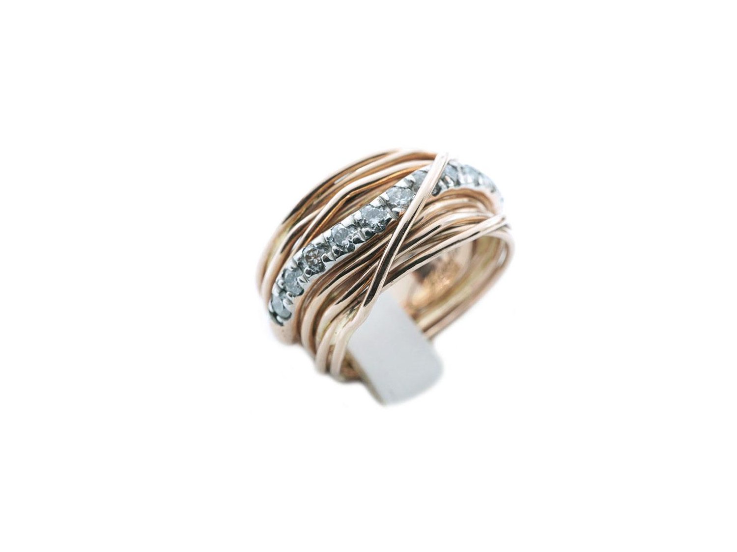 FILODELLAVITA by Rubinia anello Prezioso in oro rosa 9Kt con diamanti ct 0.80 Misura 15 Ref. Ref. AN113RBT RB. NUOVO
