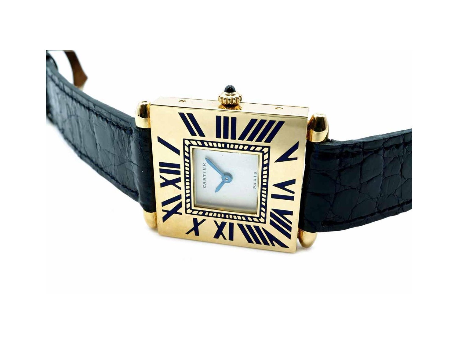 CARTIER - Tank Obus Duoplan in oro giallo 18 kt, carica manuale