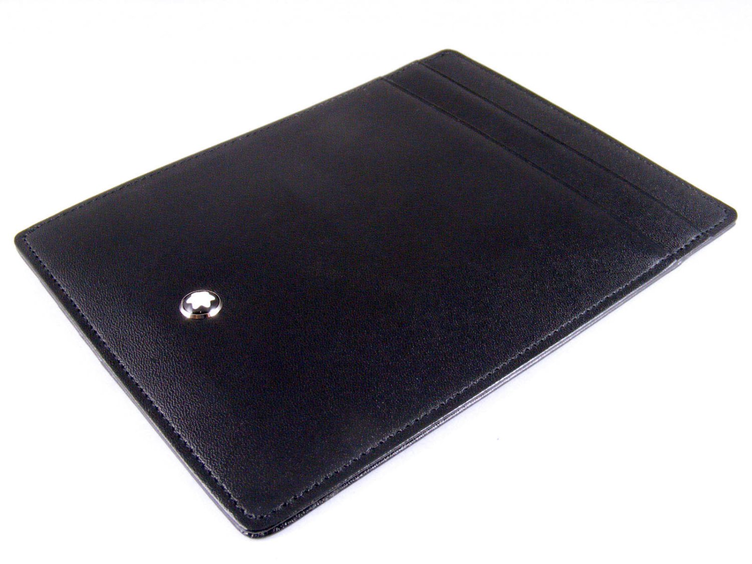 MONTBLANC porta carte di credito Meisterstuck 4cc in pelle di colore nero Ref. 2665. NUOVO