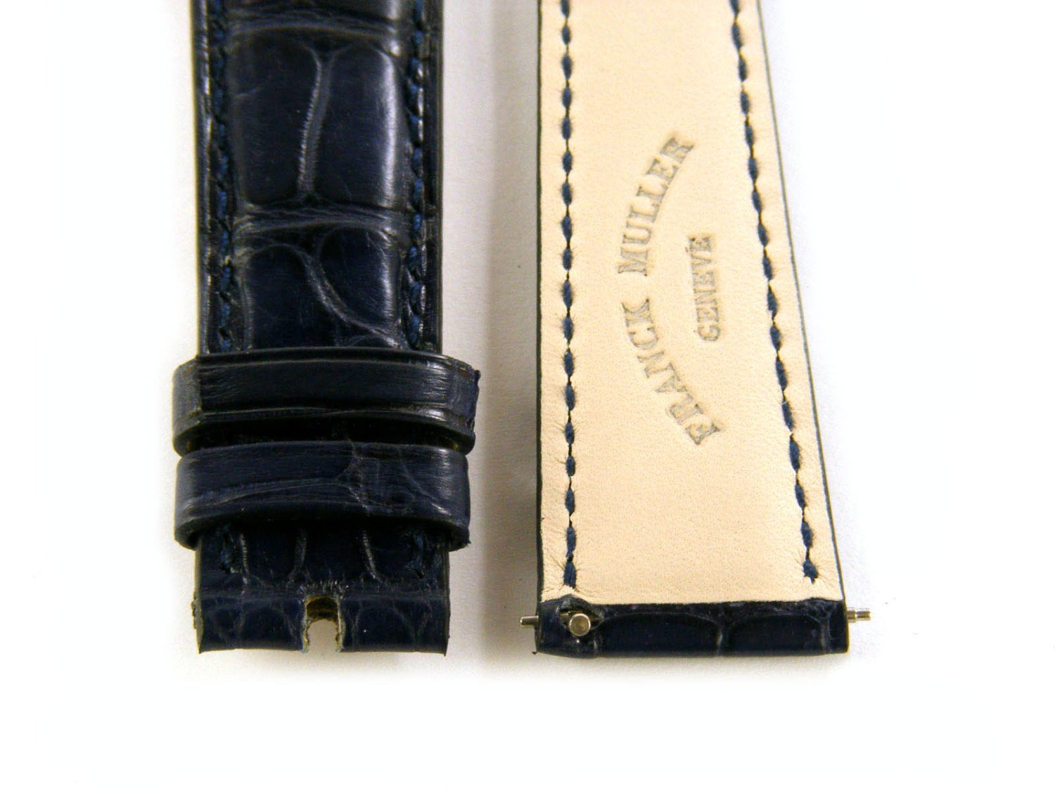 FRANCK MULLER cinturino in pelle di coccodrillo blu MM 20 00 16 00. NUOVO