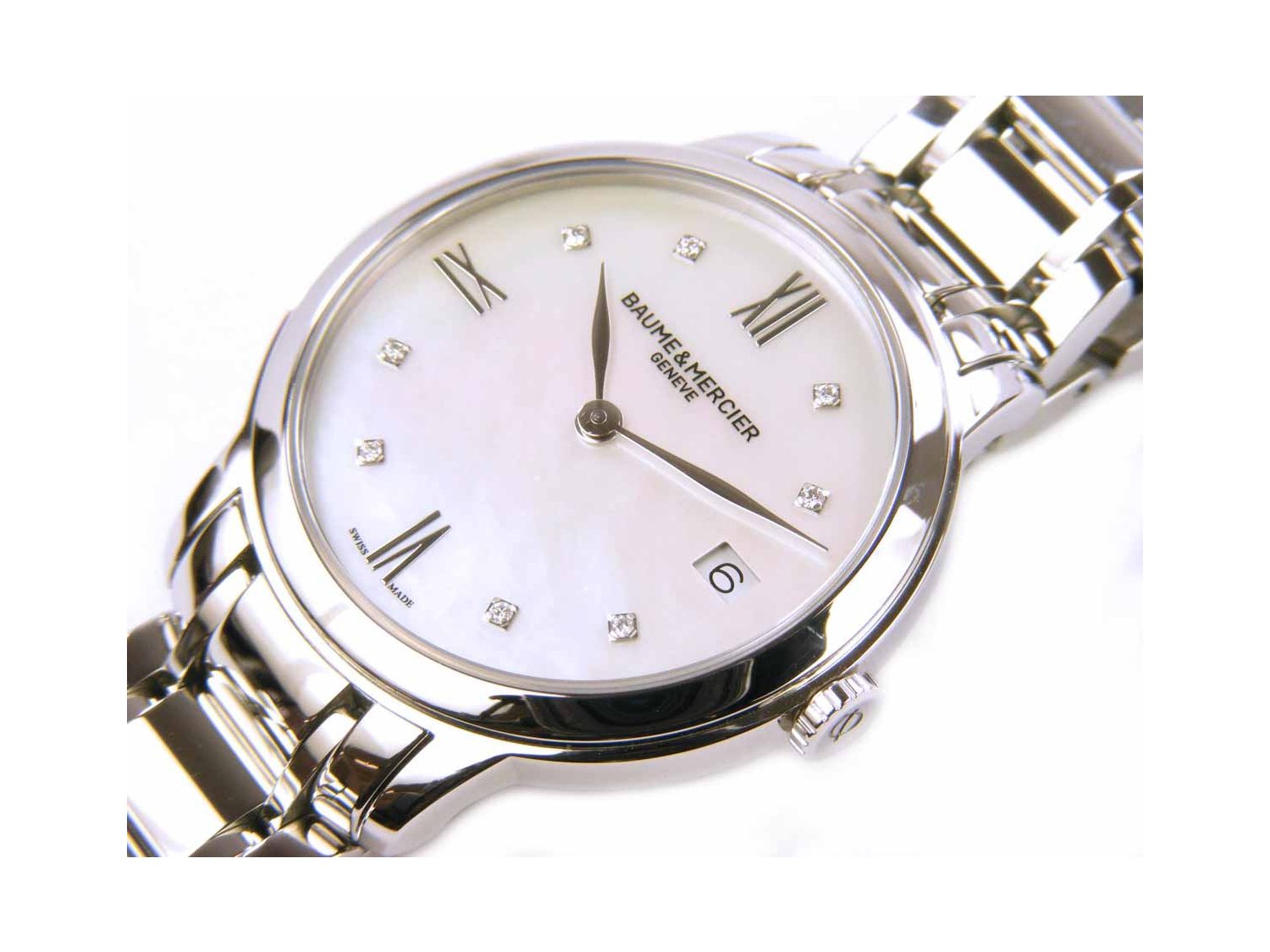 BAUME MERCIER Classima in acciaio Madreperla e diamanti Ref. MOA10326. NUOVO Lister Agent