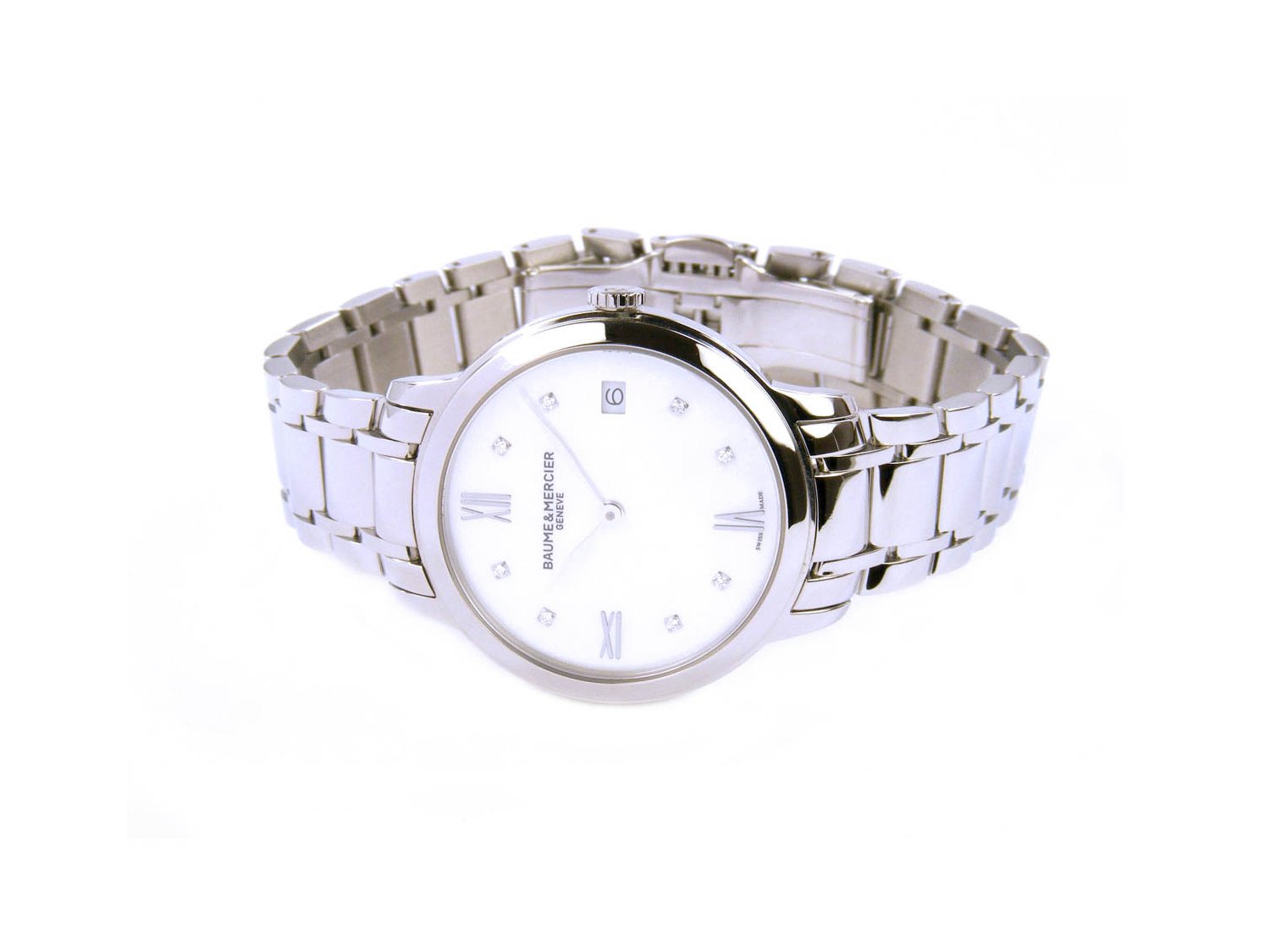 BAUME MERCIER Classima in acciaio Madreperla e diamanti Ref. MOA10326. NUOVO Lister Agent