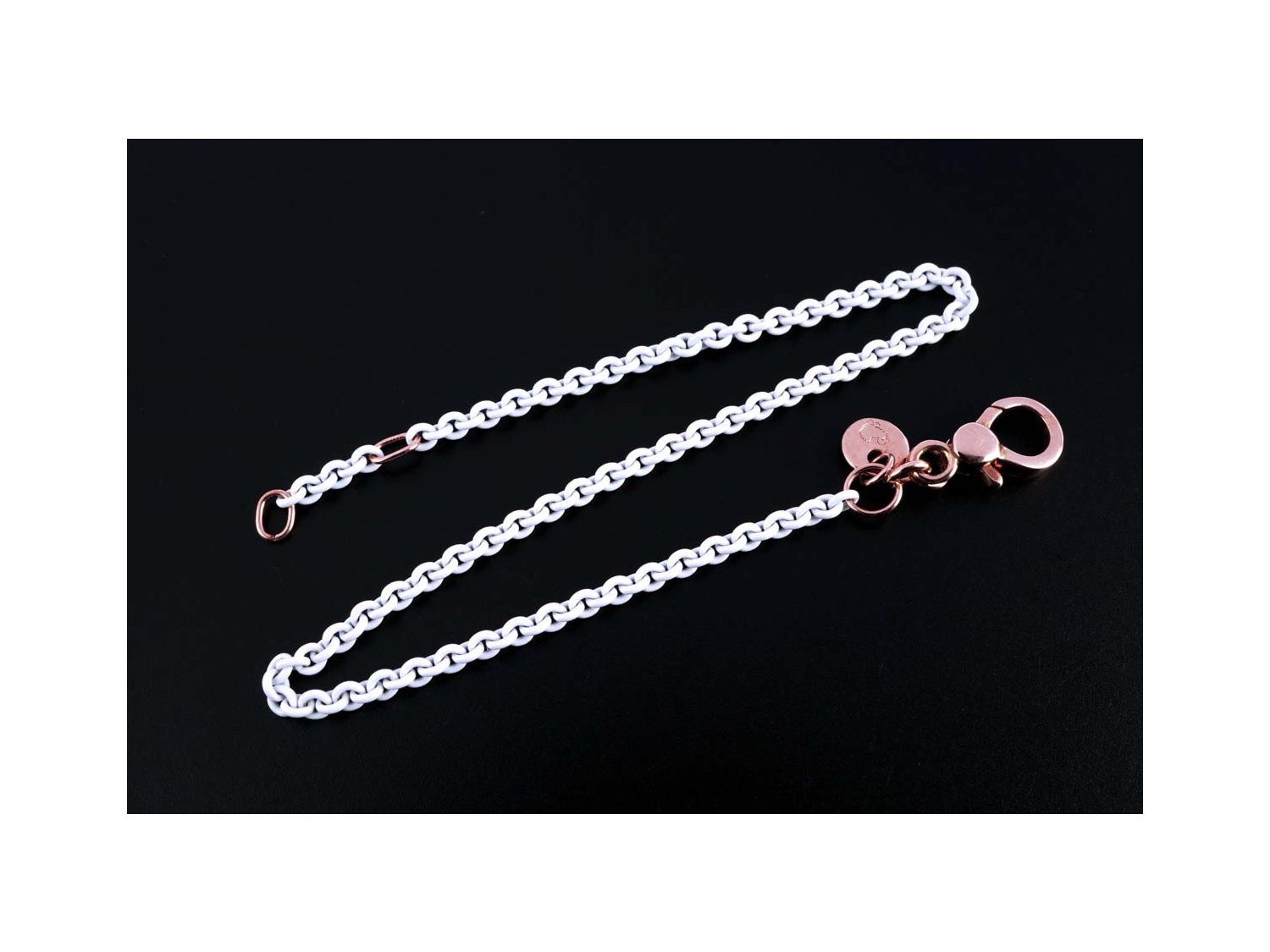 DODO by Pomellato bracciale in argento 925 laccato bianco CM 16 17 con chiusura in oro rosa 9Kt Ref. DB ABI 9 17 K. NUOVO