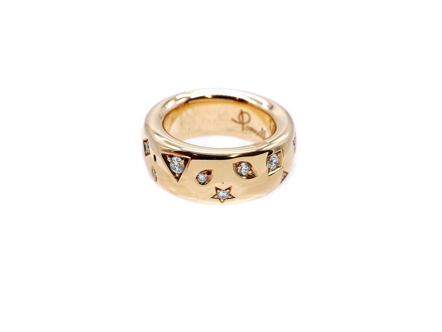POMELLATO anello Iconica in oro rosa 18Kt e diamanti Misura 14 Ref. PA91060 O7000 DB000. NUOVO
