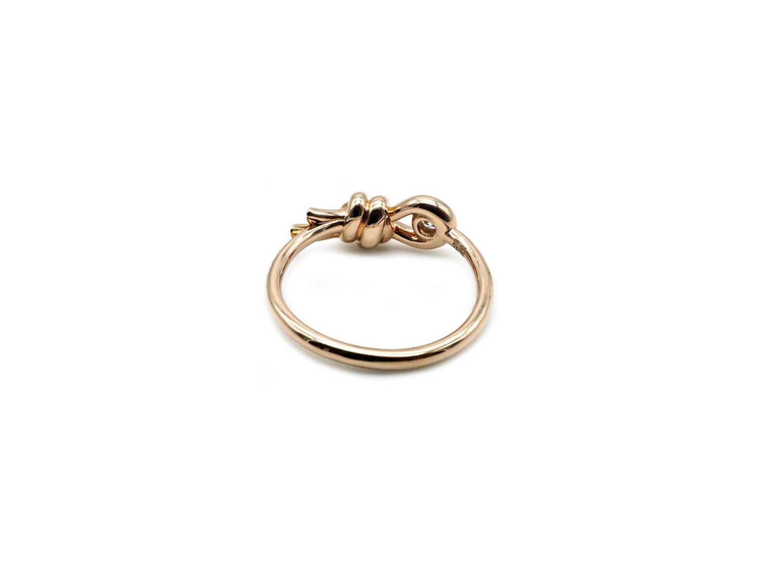 DODO by Pomellato anello Nodo in oro rosa 9Kt con diamante ct 0.07 Ref. DAC3010 KNOT0 DB09R. NUOVO