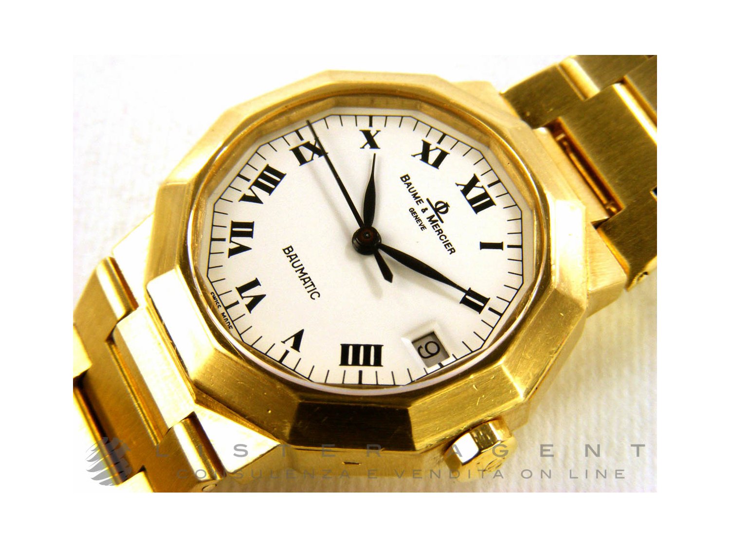 BAUME MERCIER Riviera Vintage Automatico in oro giallo 18Kt Bianco. USATO