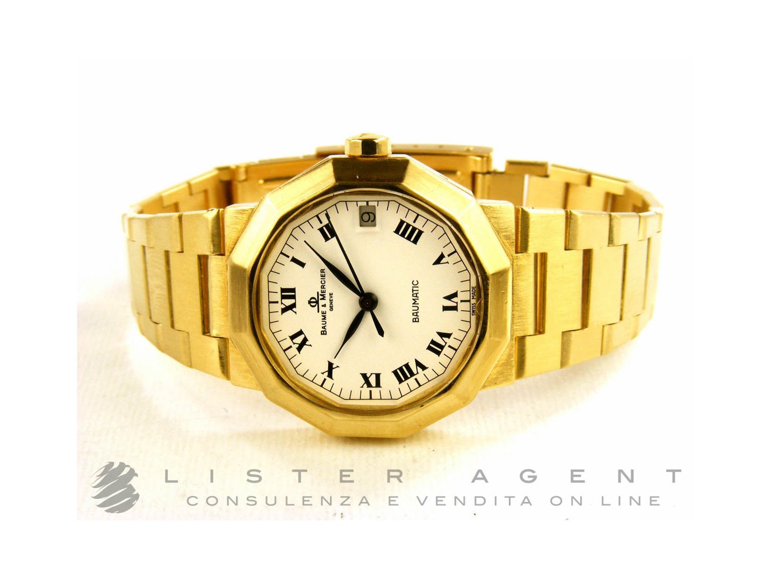 BAUME MERCIER Riviera Vintage Automatico in oro giallo 18Kt Bianco. USATO