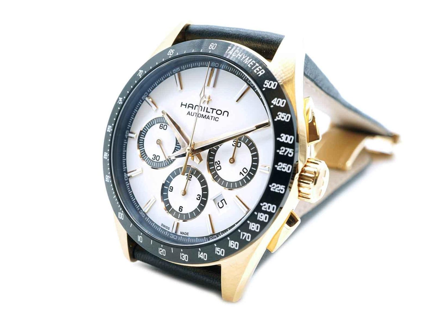 HAMILTON Jazzmaster Performer Cronografo Automatico in acciaio placcato oro rosa Bianco AUT Ref. H36626710. NUOVO