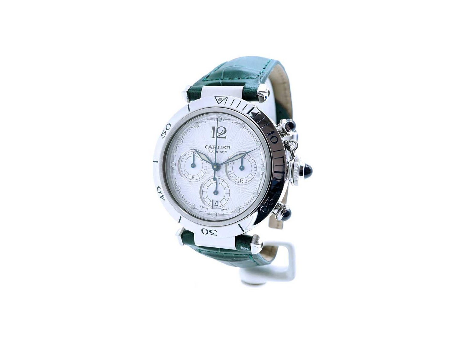 CARTIER Pasha Cronografo Automatico in acciaio Argente AUT Ref. W310355. NUOVO