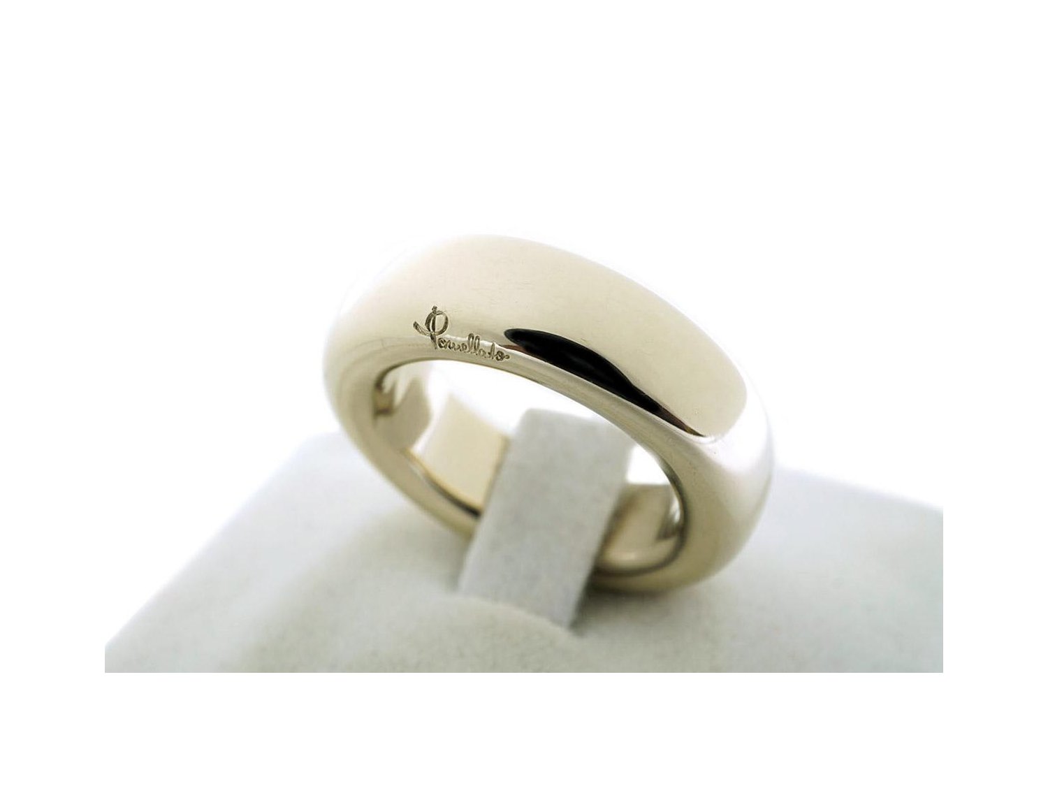 POMELLATO anello Fascia MM 7.40 in oro bianco 18KT non rodiato Mis 16 Ref. A9106MO02. NUOVO