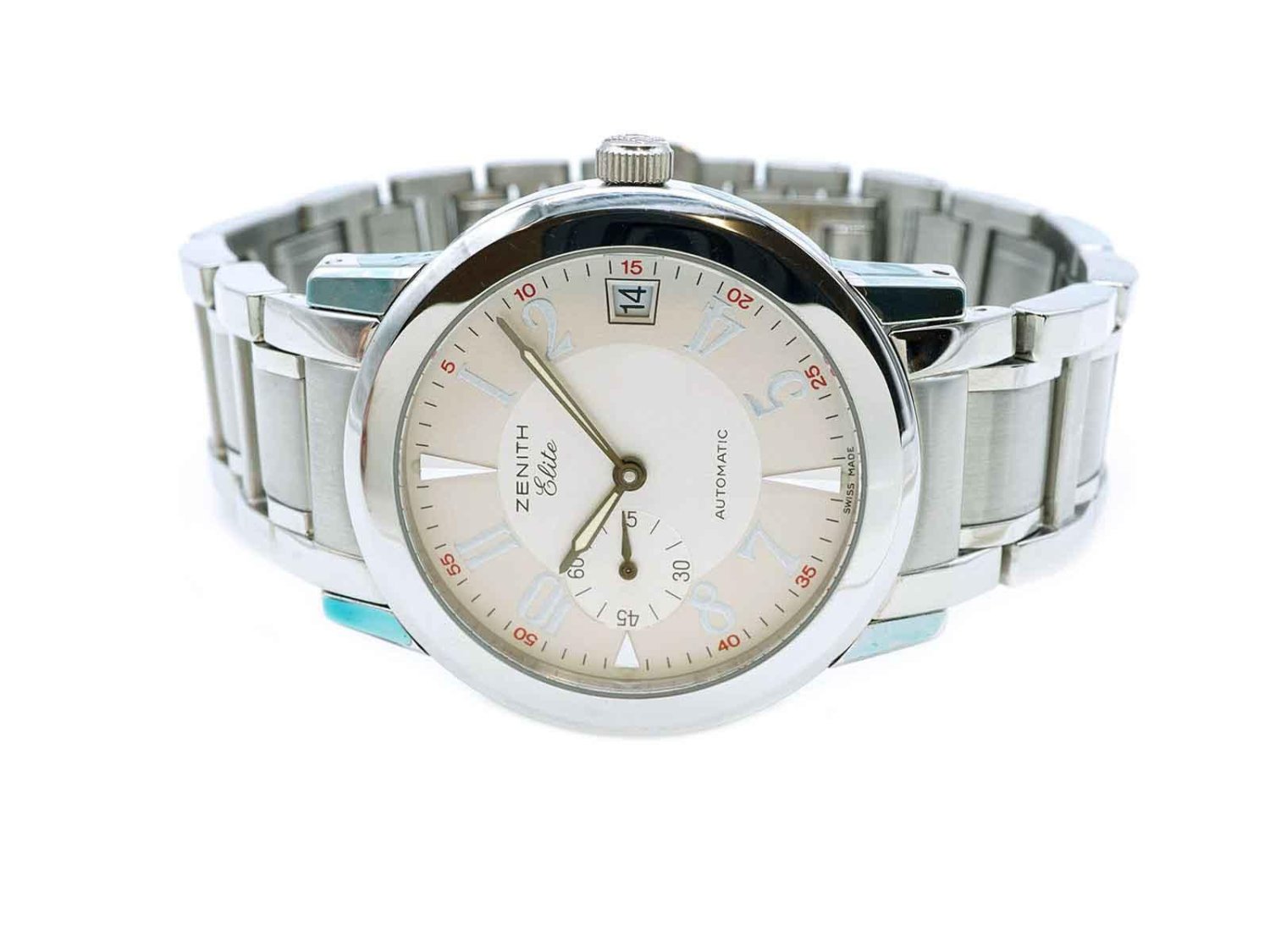 ZENITH Elite piccoli secondi automatico in acciaio Argenté AUT Ref.  02.0450.680/01. NUOVO!