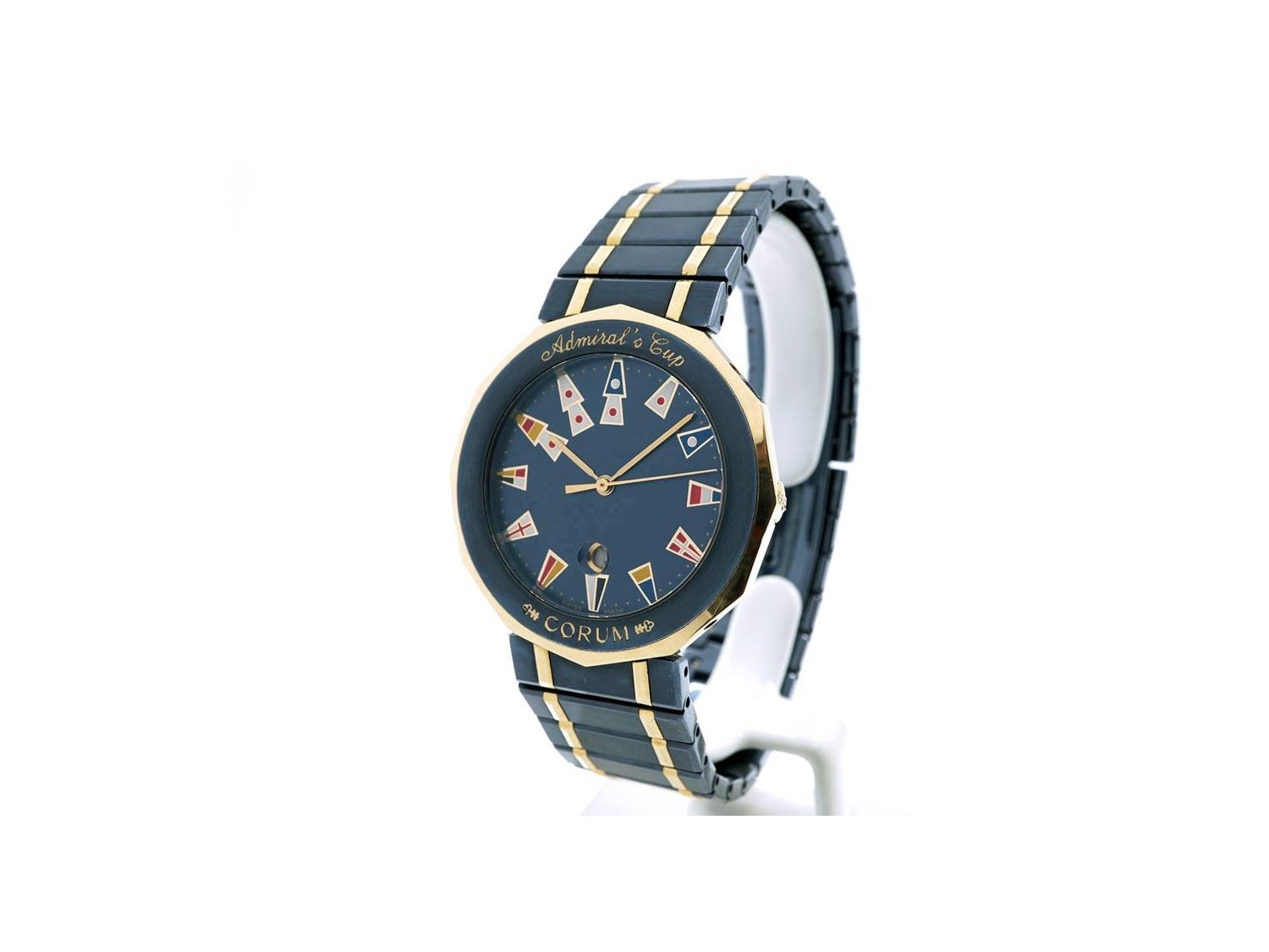 CORUM Admiral s Cup in accio Pvd Blu e oro giallo 18Kt Blu Quarzo