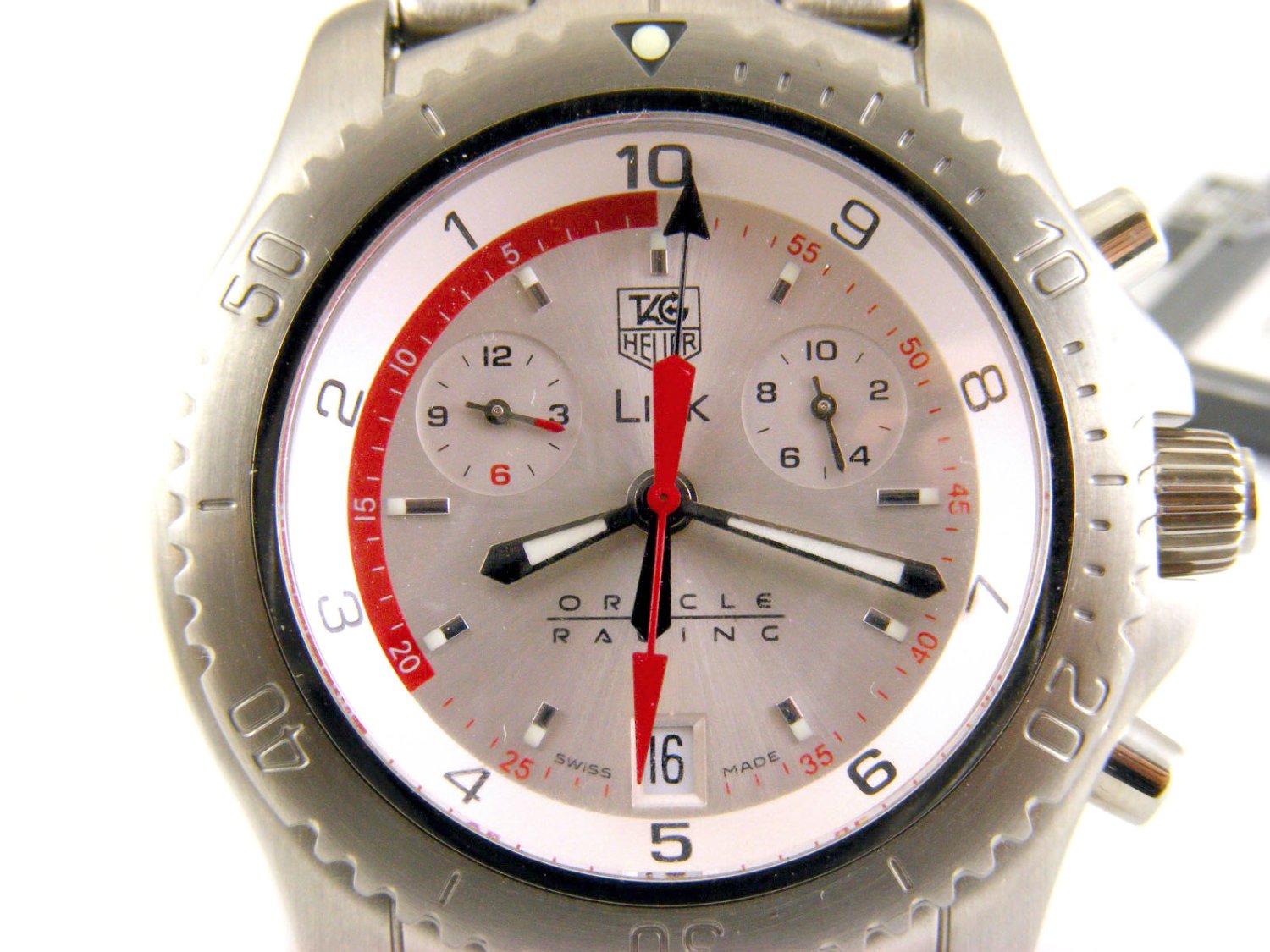 TAG HEUER Link Oracle Racing crono in acciaio Limited Edition Argent Ref. CT1118.BA0550. NUOVO